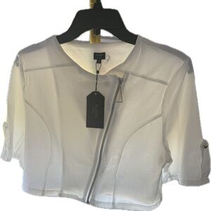 Aleeza Paris “Naomi” Ivory Cropped Street Jacket (Size M, NWT)